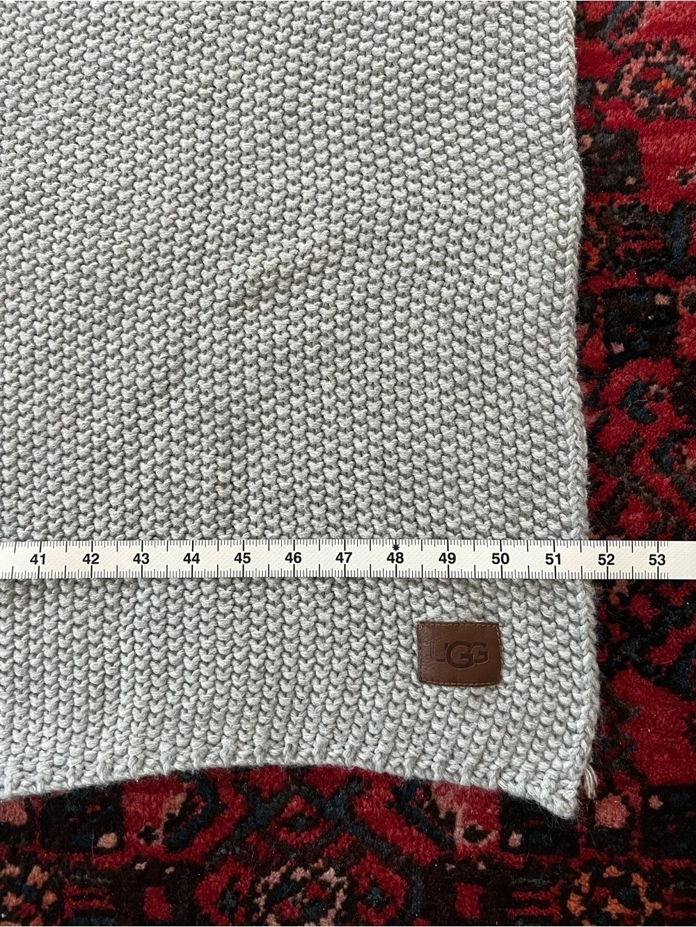 UGG Gray Knit Throw Blanket, 50” x 65”
